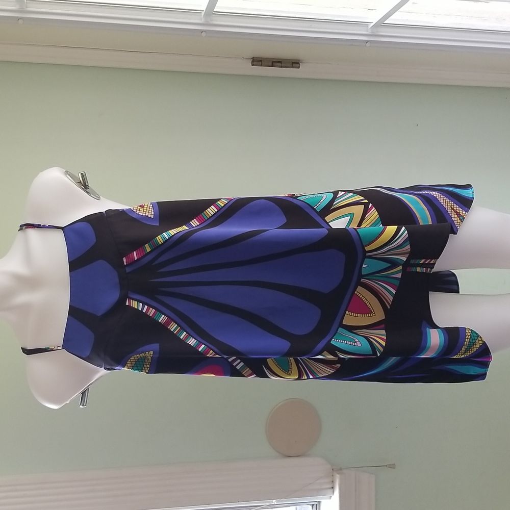 Nicole Miller blouse Vibrant Colors.Sz.L - Picture 3 of 15